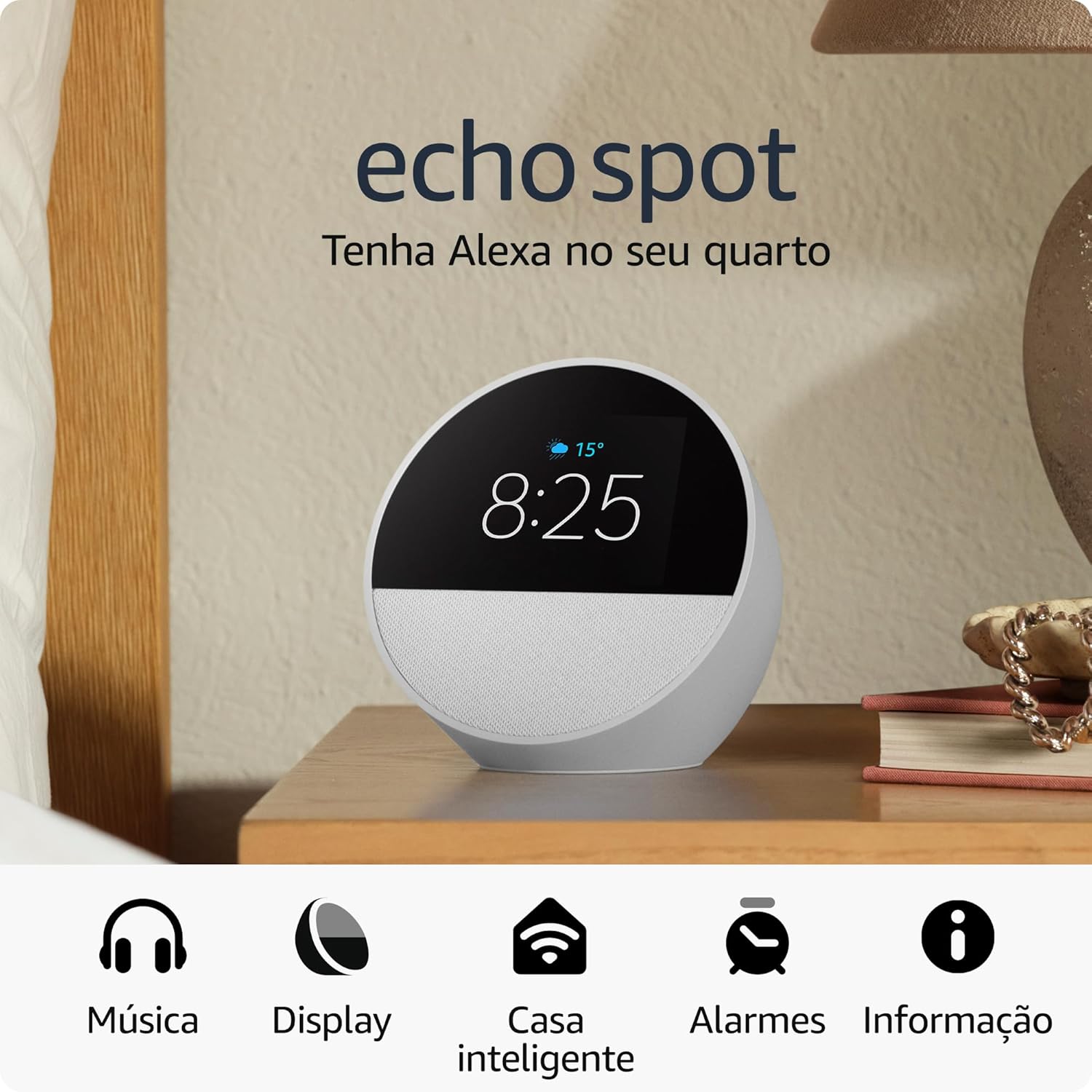 Echo-Spot-com-Alexa-Despertador-inteligente Echo Dot 5ª Geração Vale a Pena ?