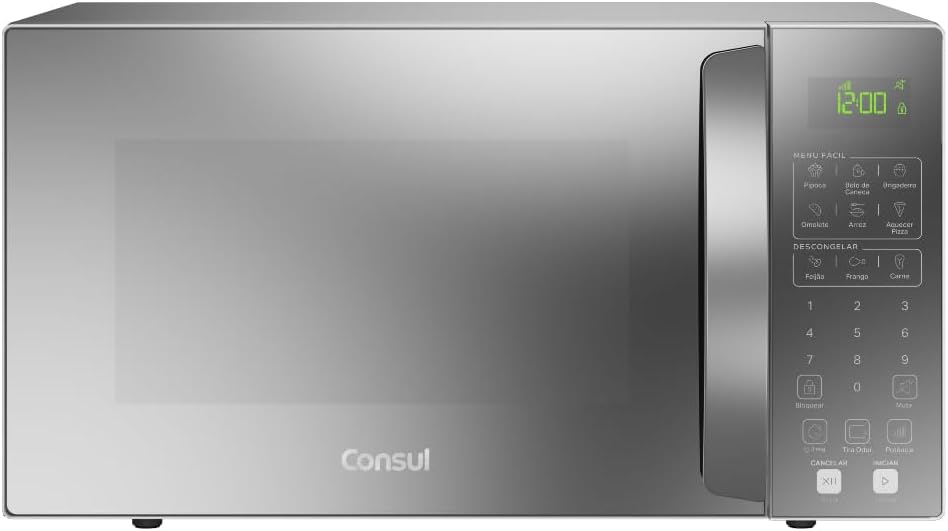 Micro-ondas-Consul-32-Litros-cor-cinza-espelhado-com-Menu-Facil Forno Micro-Ondas Midea 20L Prata Espelhado Compacto, Potente e Elegante