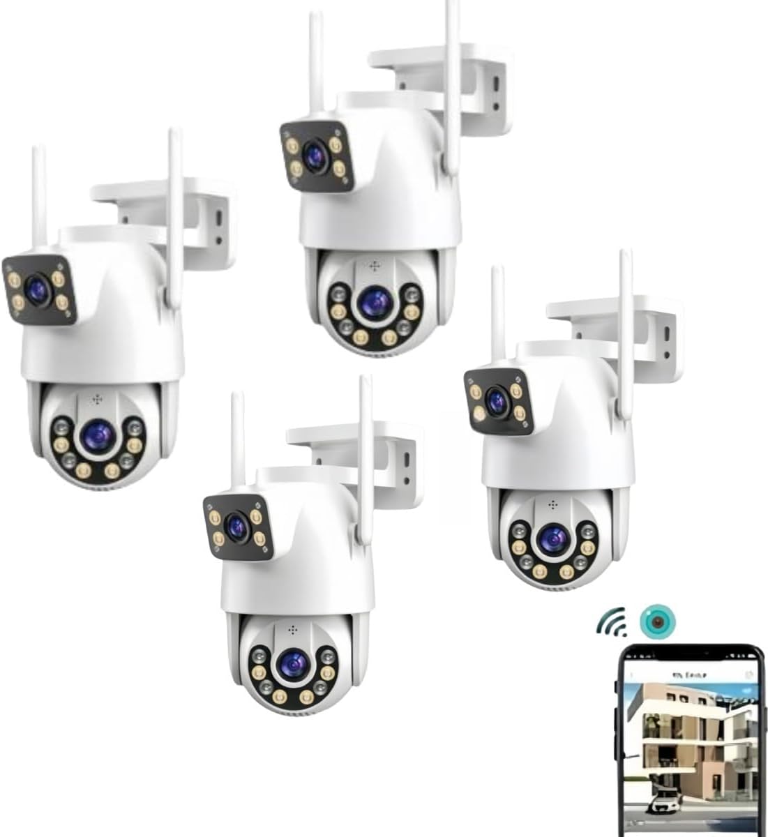 a-Prova-dAgua Câmera de Segurança Wi-Fi com Visão Noturna e Detecção Inteligente