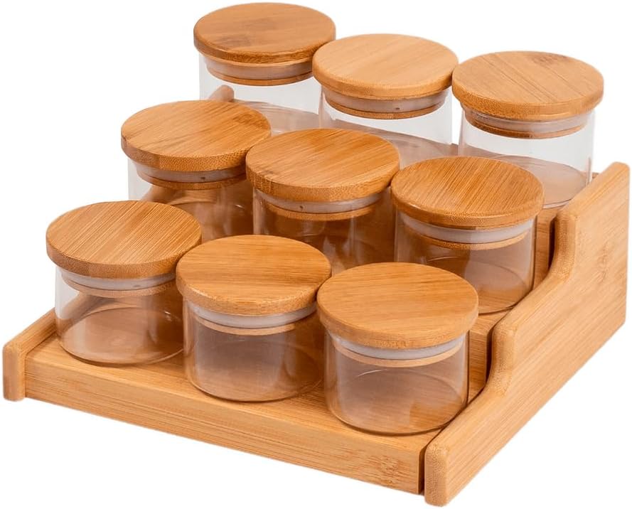 Oikos-Kit-9-Potes-de-Vidro-110ml-com-Tampa-de-Bambu-Hermetico-e-Rack-Organizador Purificador de Água Electrolux – É rápido? Vale a pena?