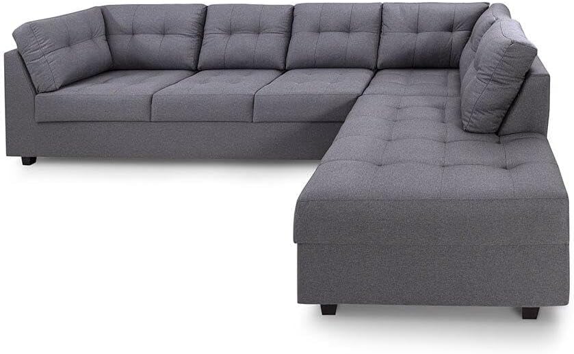 Sofa-de-Canto-6-Lugares-Herval-Gran-Chaise-Esquerda-Linho-Cinza Sofá 4 Lugares California: É o Mais Confortável?