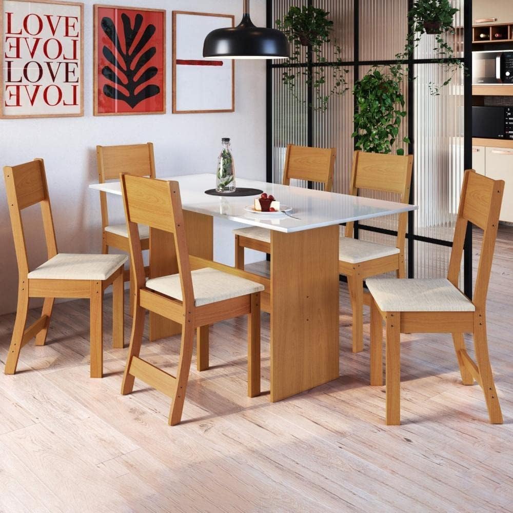 Conjunto-Sala-de-Jantar-1-Mesa-6-Cadeiras-Viena-Indekes-Freijo Conjunto Sala de Jantar 6 Cadeiras Siena 2025: Vale a Pena?