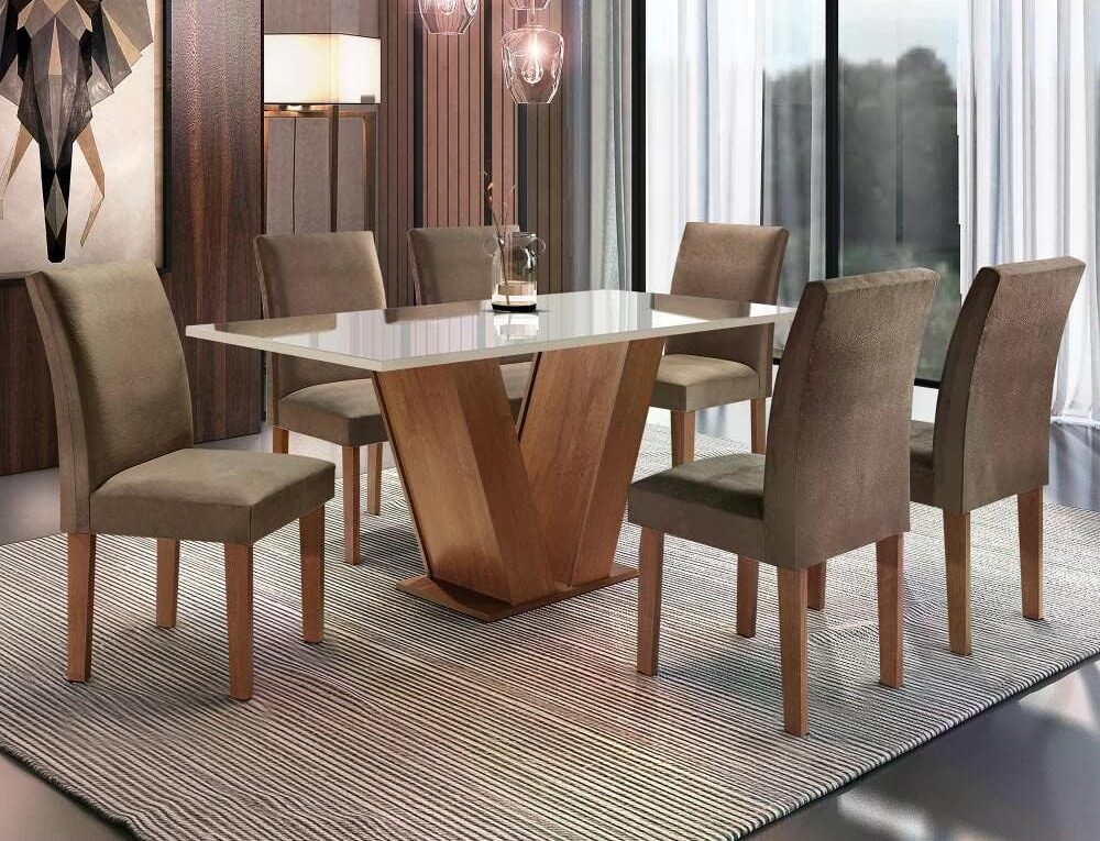Conjunto Sala de Jantar 6 Cadeiras Siena