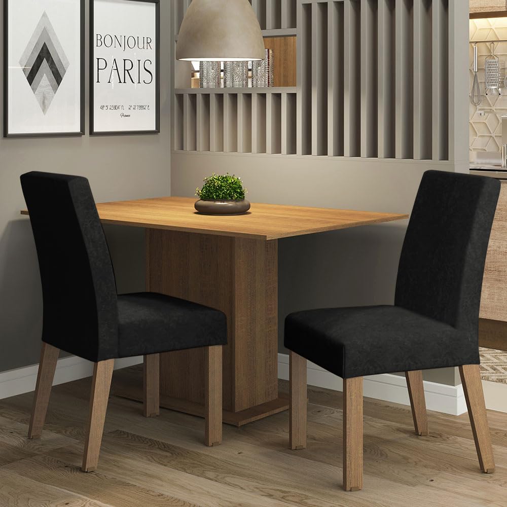 Conjunto-Sala-de-Jantar-Mesa-Tampo-de-Madeira-2-Cadeiras-Rustic-oxford-Manu-Madesa SALA DE JANTAR 4 CADEIRAS MADESA VALE A PENA?
