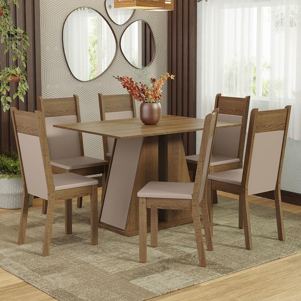 Conjunto-Sala-de-Jantar-Mesa-Tampo-de-Madeira-6-Cadeiras-Beverly-Madesa Conjunto Sala de Jantar 6 Lugares Madesa Jaíne 2025: Vale a Pena?