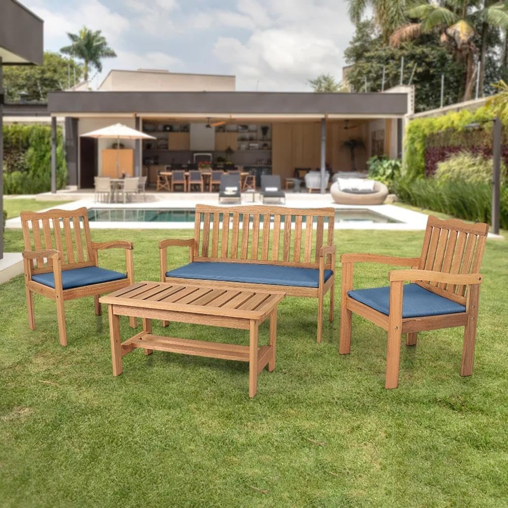 Conjunto-para-Jardim-de-Madeira-Eucalipto-4-Pecas-Estofado-Nature-Espresso-Moveis-Amadeirado-azul Conjunto De Varanda Área Externa Surdefens 2025: Será Este o Melhor Conjunto de Varanda ?