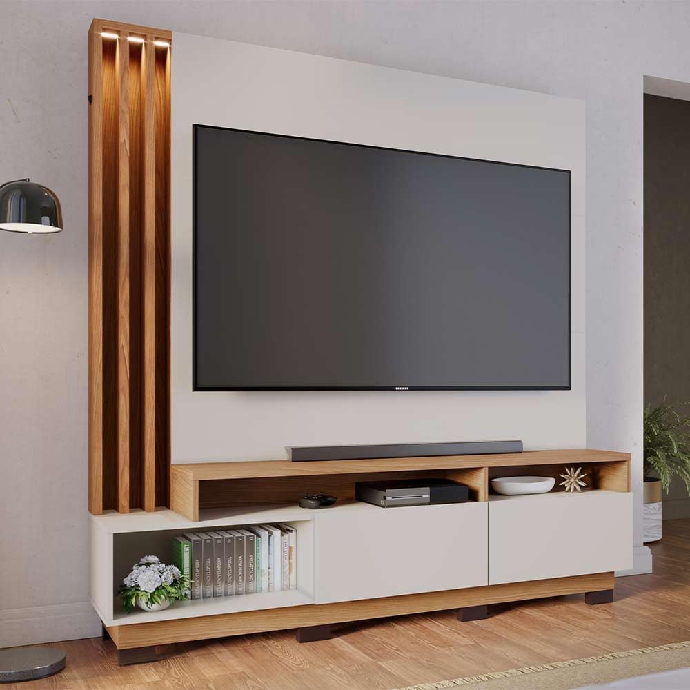 Estante-Home-Sala-de-Estar-180cm-Filipina-Led-Off-White-Freijo-G73-Gran-Belo SALA DE JANTAR 4 CADEIRAS MADESA VALE A PENA?