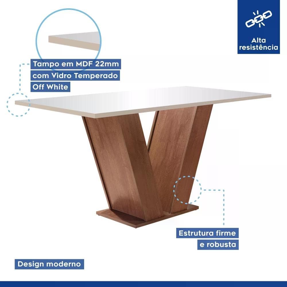 Mesa-de-Jantar-Vidro Conjunto Sala de Jantar 6 Cadeiras Siena 2025: Vale a Pena?
